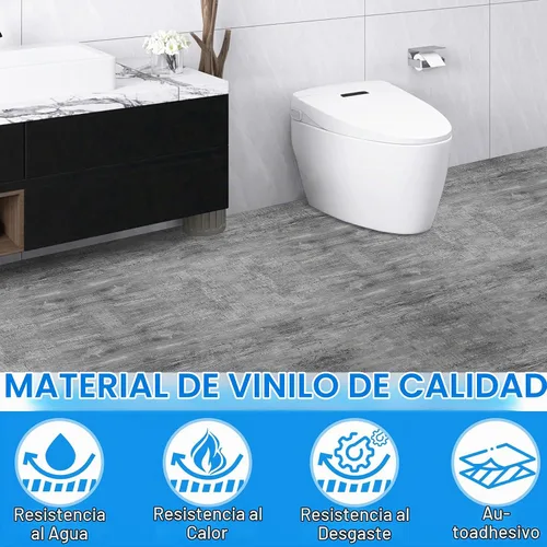 Vista 4 de Paquete de 30 azulejos de vinilo de 12 x 12 pulgadas para despegar y pegar, planchas autoadhesivas impermeables para cocina, comedor, dormitorios
