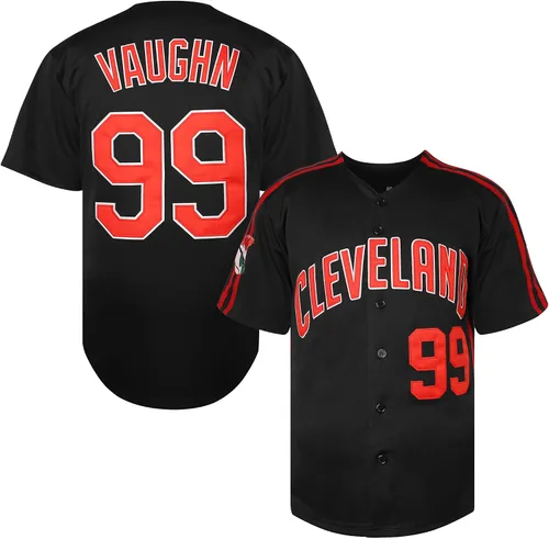 Vista 10 de Ricky Vaughn 99 - Camiseta de béisbol de la película para hombre, estilo hip hop, ropa de los años 90, camiseta cosida para fanáticos