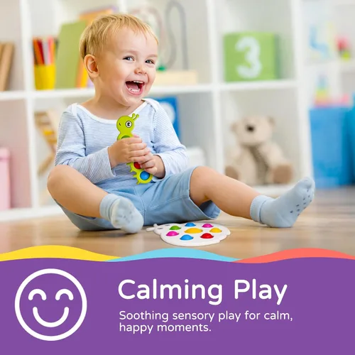 Vista 9 de LiKee Juguetes sensoriales antiestrés para bebés de más de 10 meses, relleno de calcetines de Navidad, tablero de actividades Montessori para niños
