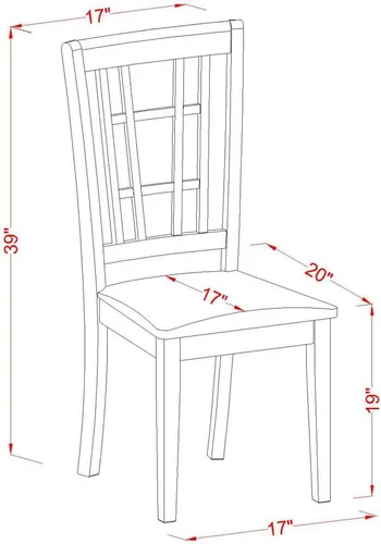 Vista 3 de East West Furniture Nicoli - Sillas de comedor de piel sintética de 39 pulgadas en color negro (juego de 2) Sillas de madera tapizadas de piel
