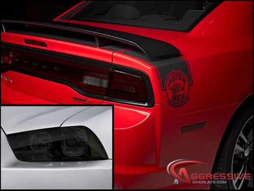Vista 4 de Compatible con Dodge Charger - Película de vinilo tintado de vinilo tintado de película negra (20% oscuro, sin letras)