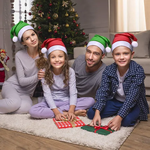 Vista 2 de SATINIOR 16 Piezas de Sombrero de Navidad a Granel, Sombreros de Papá Noel de Tela No Tejida para Navidad, Sombreros para Adultos, Decoraciones