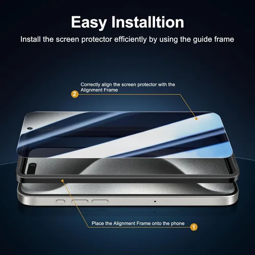 Vista 32 de NEW'C Paquete de 3 protectores de pantalla de privacidad para iPhone Air/iPhone 17 Air (6.5 pulgadas), película de vidrio templado antiespía