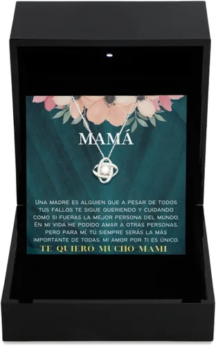 Vista 10 de Collar para mamá con mensaje personalizado, regalo de aniversario de boda o Navidad, cadena para mujer