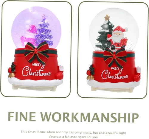 Vista 8 de 1 pieza Kristallkugel Geschenk Dekor Weihnachtsschmuck Leuchtende Musikkugel Spieluhr Schmücken Weihnachten Schneekugeln Cartoon-Design