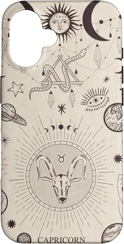 Vista 31 de Estuche estético para iPhone 12/12 Pro astrológico celestial con signo del zodiaco Capricornio