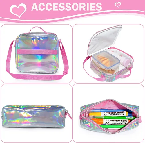Vista 5 de Meetbelify Mochila con ruedas para niñas con ruedas para niñas para escuela primaria