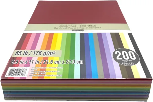 Vista 2 de Recollections Papel de cartulina, esenciales 20 colores - 200 hojas 8-1/2 x 11