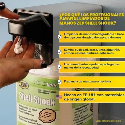 Vista 4 de Zep Shell Shock - Limpiador de manos industrial, 1 galón (caja de 4)