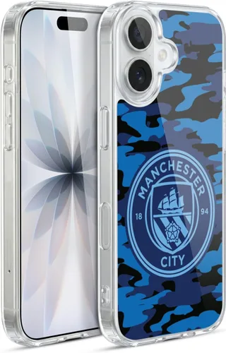 Vista 169 de Head Case Designs Funda de gel con licencia oficial del Manchester City Man City FC Blue Moon Badge Camou [protección de grado militar] compatible