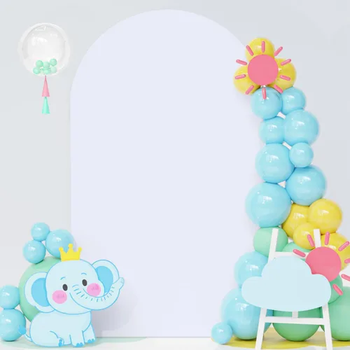 Vista 22 de FOTSHARER Cubierta para arco de boda, cubierta de arco de globo beige de 2.6 x 6 pies, cubiertas de fondo de arco de arco de elastano boho Chiara
