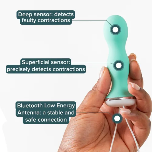 Vista 3 de Perifit - Ejercitador de suelo pélvico con aplicación Entrenador Kegel Fortalece tu suelo pélvico, obtén un mejor control de la vejiga, un apoyo