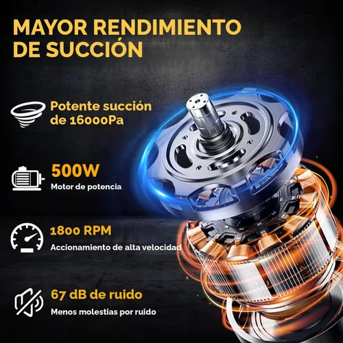 Vista 2 de Aspiradora inalámbrica para batería Dewalt de 20 V, aspiradora eléctrica de mano 5 en 1 con potente motor de 500 W, aspiradora de mano portátil
