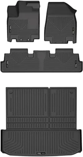 Vista 10 de Husky Liners Alfombrillas Weatherbeater Compatible con Nissan Pathfinder & Infiniti QX60 2022-2025 Delantero y segunda fila, 3 piezas, negro