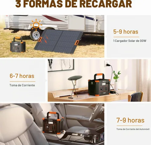 Vista 7 de GRECELL Estación de energía portátil 330W, 230.88Wh generador solar Verde