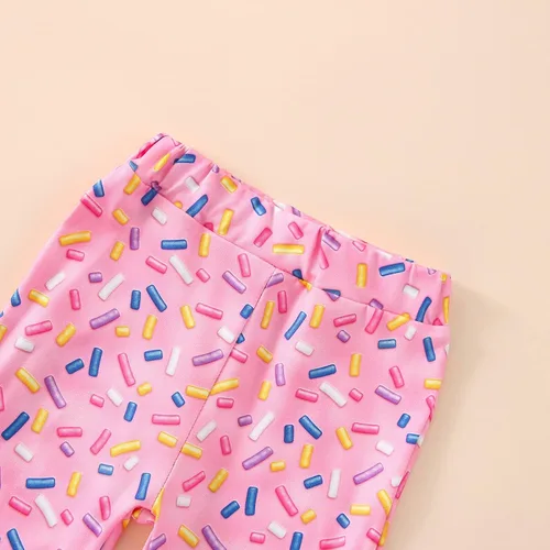 Vista 14 de Conjunto de ropa de cumpleaños para bebé niña pequeña, camiseta de manga larga, pantalones de campana, diadema