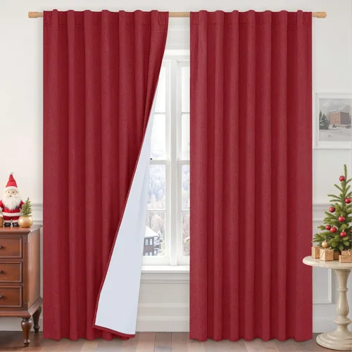 Vista 167 de LAMIT Cortinas opacas cortas de lino de 30 pulgadas para ventanas de cocina sobre el fregadero, cortinas de café texturizadas de lino marfil