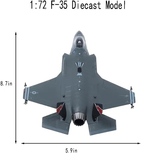 Vista 2 de F-35A Lightning Ⅱ Fighter Jet Model-1/72 Lockheed Martin AF-01 Steath Metal Modelos de aviones para coleccionista, entusiasta de la aviación