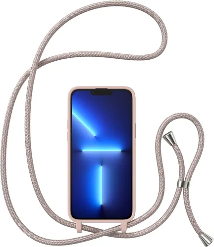 Vista 3 de ZTOFERA Funda cruzada para iPhone 14 Pro con correa de cordón, cuerda ajustable, funda suave de silicona líquida para iPhone 14 Pro de 6.1 pulgadas