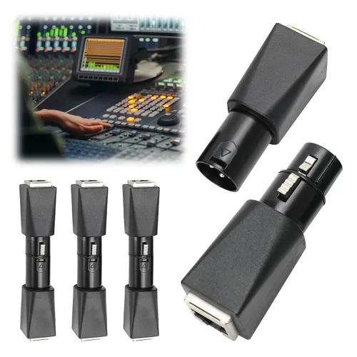 Vista 8 de 4 PCS DMX a RJ45 Conector Macho/Fmale 3-Pin XLR Adaptador Plug, este adaptador puede utilizar cualquier cable Ethernet Cat-5 como un cable Dmx512