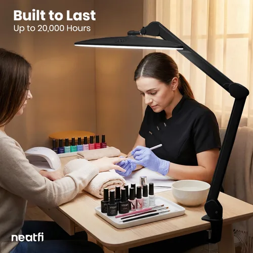 Vista 9 de Neatfi Elite - Lámpara de trabajo HD XL, 1600 lúmenes, 84 LED SMD, 6500K, atenuación no polar, luz de escritorio para el hogar, la oficina y la sala