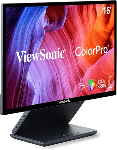 Vista 8 de ViewSonic VP1656 Monitor portátil IPS de 15.6 pulgadas 1200p con alimentación de 2 vías 40W USB C, validado por Pantone, calibrado de fábrica