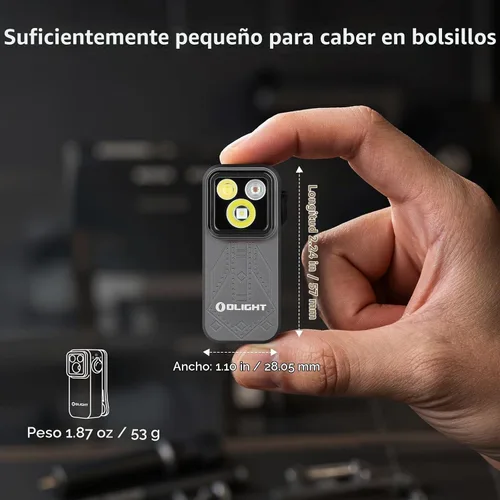 Vista 6 de OLIGHT Oclip Pro - Linterna recargable EDC con clip, Phantom Squadron Gris