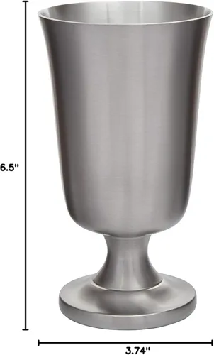 Vista 7 de Copa de cáliz medieval de peltre – 18.6 onzas con acabado antiguo – Copa grande de peltre hecha a mano para vino, comedor, exhibición