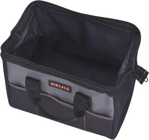 Vista 2 de MEIJIA Bolsa de herramientas portátil impermeable, boca ancha abierta, múltiples bolsillos interiores para almacenamiento de herramientas