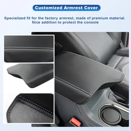 Vista 2 de CDEFG Funda de consola central para 2019, 2020, 2021, 2022, funda para reposabrazos de camioneta, funda para reposabrazos, cojín para codo, funda