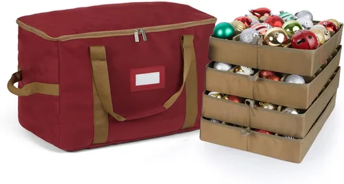 Vista 16 de Covermates Keepsakes Bolsa de almacenamiento ajustable para adornos, con asas de transporte, protección acolchada, ruedas dobles, almacenamiento