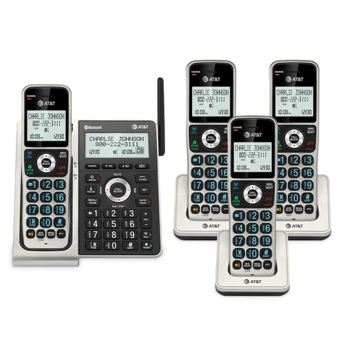 Vista 21 de AT&T DECT 6.0 Teléfono inalámbrico para el hogar y la empresa con contestador, pantalla a color grande de 5", atajo de un solo toque, conferencia