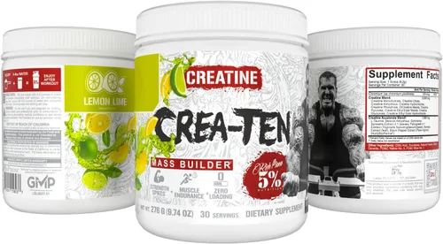 Vista 4 de 5% Nutrition CreaTEN - Mezcla de polvo de creatina saborizada (Lemon Lime) Complejo de creatina + aceleradores para una máxima ganancia muscular