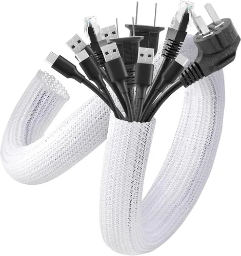 Vista 23 de AGPTEK Cable Sleeve, 10ft - 1 inch Cable Management Cord Hider, Black Negro