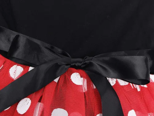 Vista 5 de WonderBabe Toddler Girl Polka Dots Fancy Dress Up Mini Mouse Costume Princess Birthday Party Tulle Dress with Headband