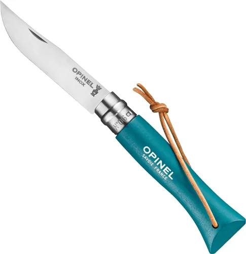 Vista 11 de Opinel No.6 Colorama - Cuchillo plegable de acero inoxidable de uso diario para bolsillo con anillo de seguridad Nube