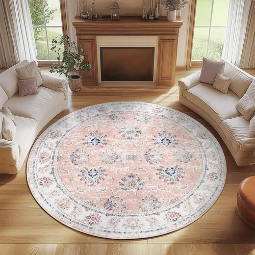 Vista 111 de jinchan Fiora - Alfombra lavable de área pequeña, alfombra de entrada floral de medio círculo de 2 x 3, tapete de media luna de pelo bajo, suave