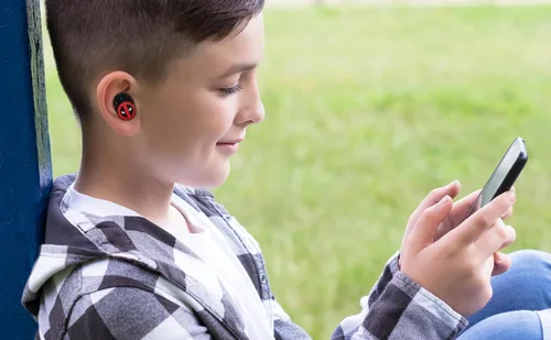 Vista 3 de Deadpool - Auriculares inalámbricos con micrófono, auriculares Bluetooth con estuche de carga