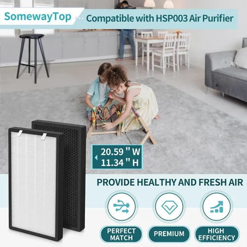 Vista 2 de Filtro de repuesto HSP003 compatible con purificador de aire HSP003 1 juego