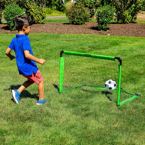 Vista 7 de Franklin Sports Mini portería de fútbol portátil, plegable, para interiores y exteriores, para niños, con bolsa de transporte, portería juvenil