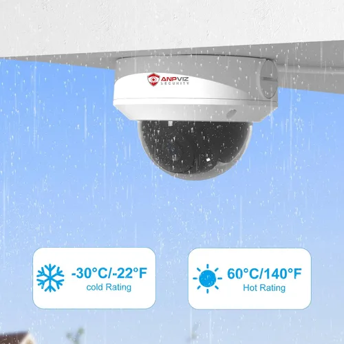 Vista 5 de Anpviz Cámara POE IP con zoom óptico de 5 MP, detección de seres humanos/vehículos, cámara de seguridad metálica Varifocal 4X para interiores, lente