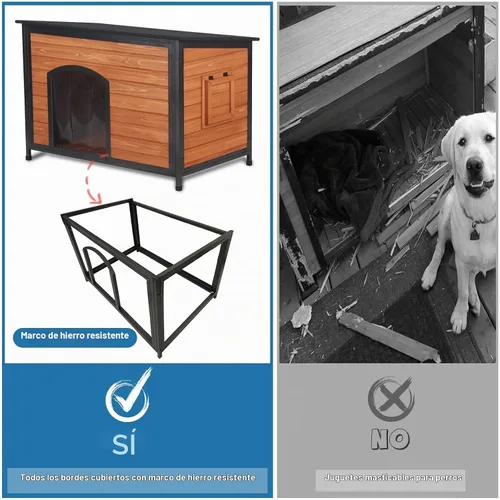Vista 5 de Casa aislada para perros al aire libre resistente a la intemperie 43.3" L