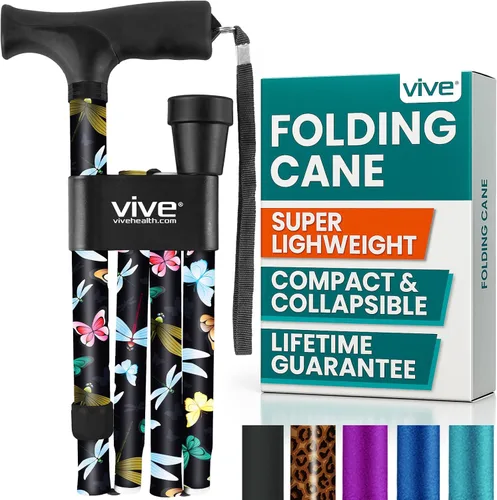 Vista 10 de Bastón plegable Vive, bastón de peso ligero robusto para hombres y mujeres, diseño plegable para la portabilidad y la conveniencia, acabado liso