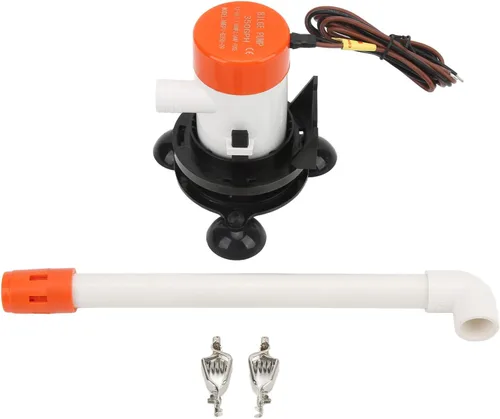 Vista 6 de Baitwell Bomba de 12 V 350 GPH 12 V Livewell Bomba aireadora de cebo sumergible portátil inferior para barco marino, bomba de pozo de vida, bomba