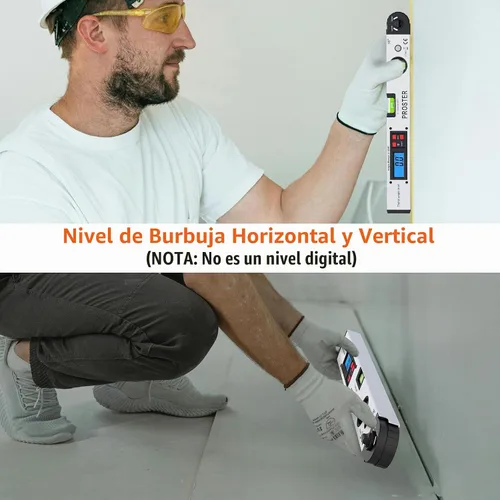 Vista 5 de Proster 0-225° Buscador de Ángulos Digital Transportador - Reglas de Ángulo de Aluminio 225° 40 cm Pantalla LCD Retroiluminada con Horizontal