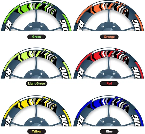 Vista 7 de KETABAO Paquete de calcomanías para llantas de rueda de 17 pulgadas compatibles con ZX10R ZX10RR ZX6R 636 Z900 Z1000 Z650 Ninja 400 18 19 azul