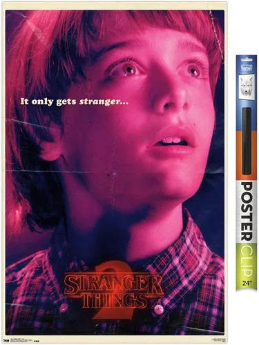 Vista 17 de Netflix Stranger Things: Season 2 - Póster de pared de Will Wall, 22.4 pulgadas de largo x 14.7 pulgadas, versión enmarcada de madera de granero