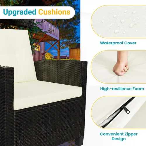 Vista 9 de FansaFurn Juego de muebles de mimbre para patio de 4 piezas para todo tipo