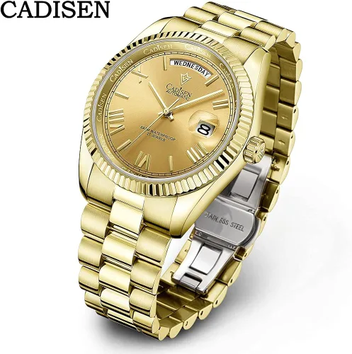 Vista 6 de CADISEN Reloj mecánico automático para hombre, relojes casuales para hombre, zafiro impermeable