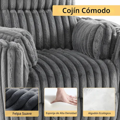 Vista 8 de Jocisland Mecedora giratoria reclinable, silla de guardería eléctrica y Gris oscuro
